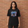 Butterfly Print T-Shirt Girl Black Centerfeather 100x100