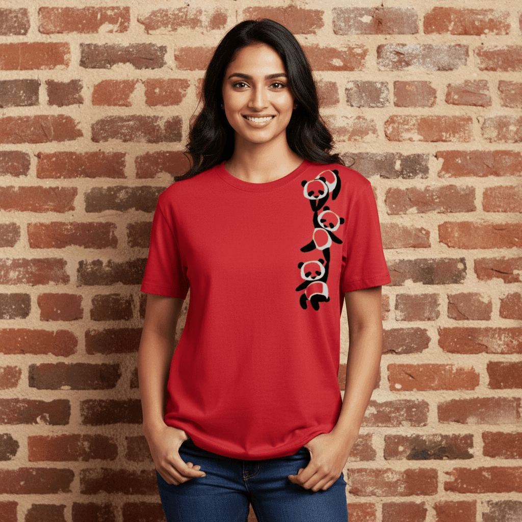 red-girl-panda-ladder Red Panda Tee