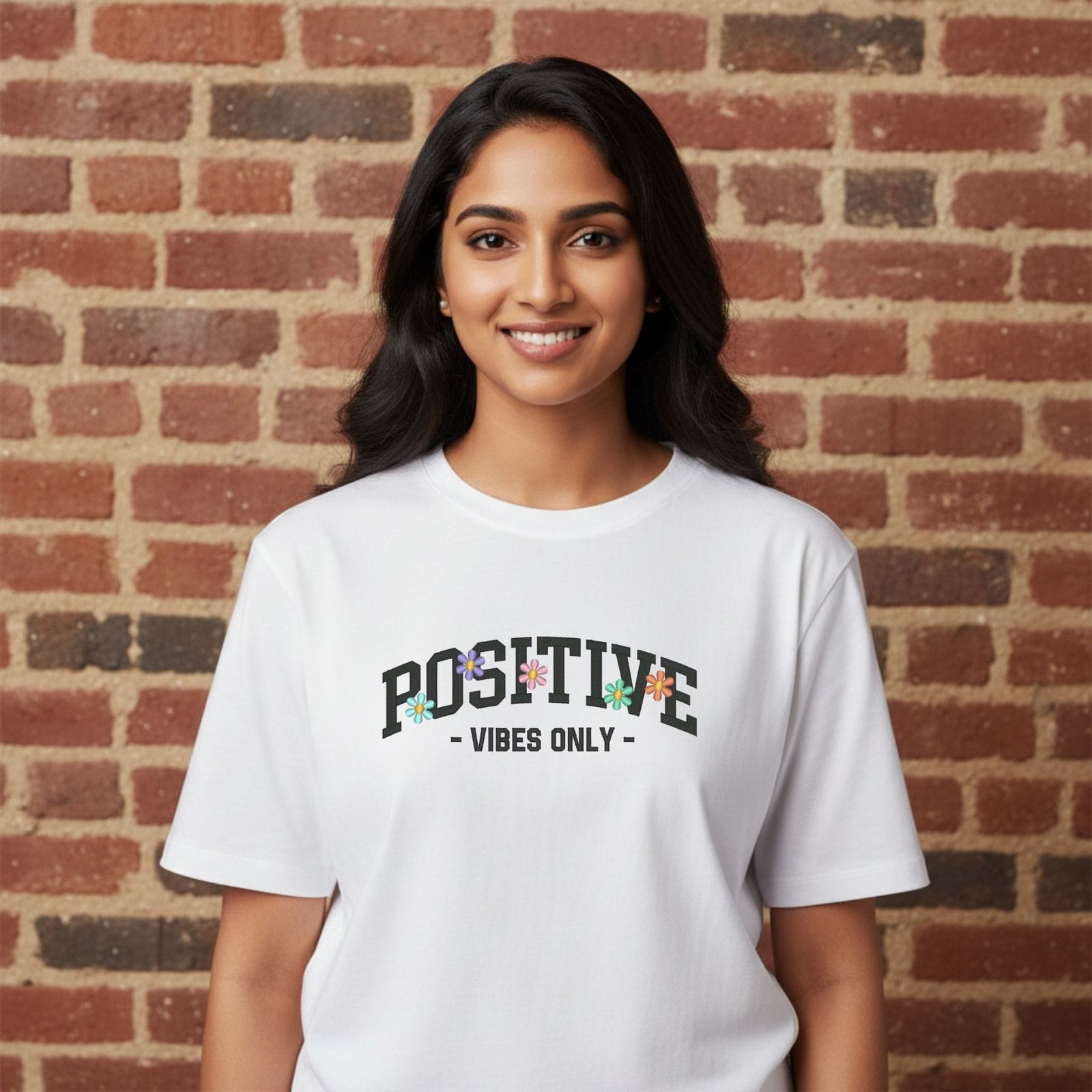 white-girl-positivevibe Positive Slogan T-Shirt