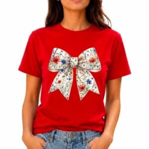 RedT Shirt With Cream Bow